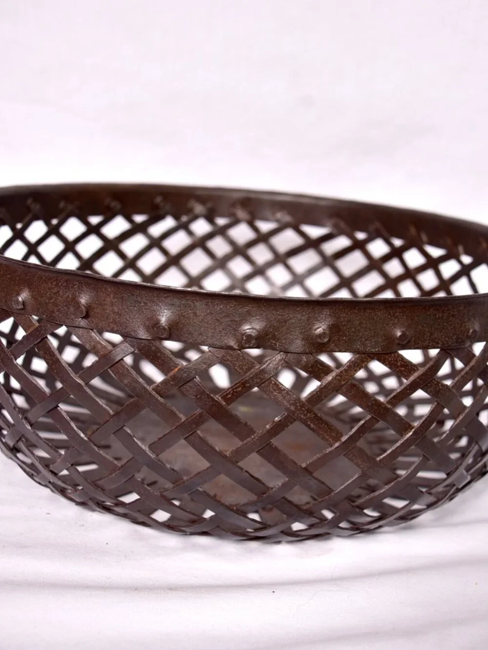 Woven Metal Hanging Basket Made in India